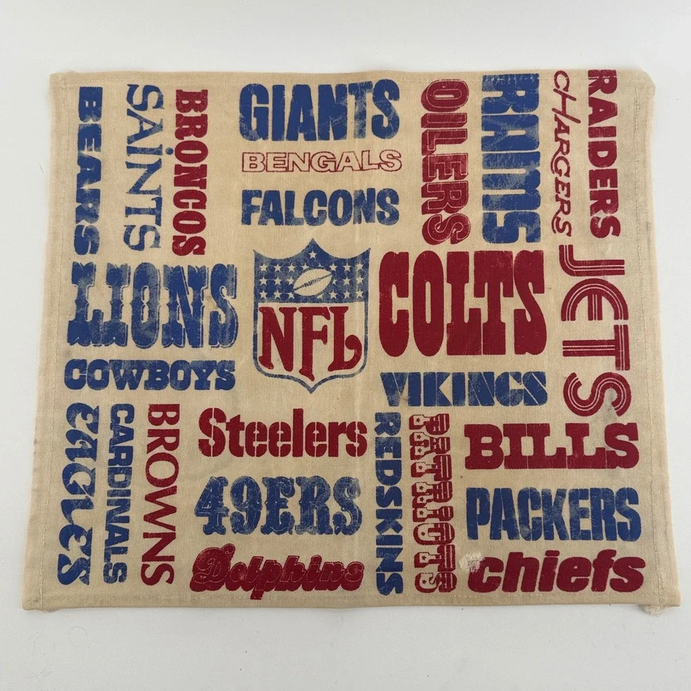 NFL Canvas Directors Chair Covers Set Backrest Armrests Team Print Vintage